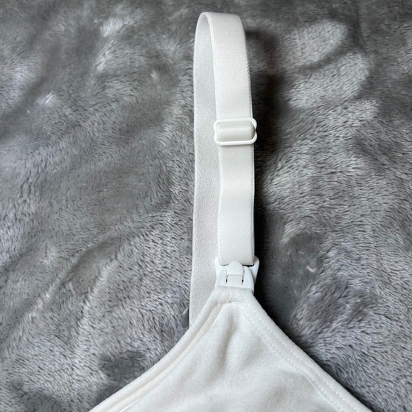Auden Nursing Lightly Lined Seamless Bra Womens Medium White Adjustable Straps - Picture 13 of 16